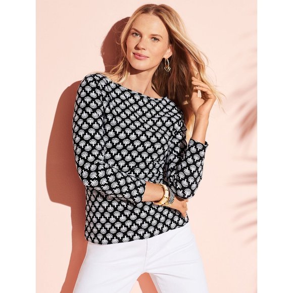 NWT Talbots Tee Black and White 3/4 Sleeve Size XS* - Picture 6 of 6